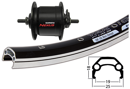 Vorderrad 26x1.75 Yak19/sw/NDy/VA/sw/Ni-sw
