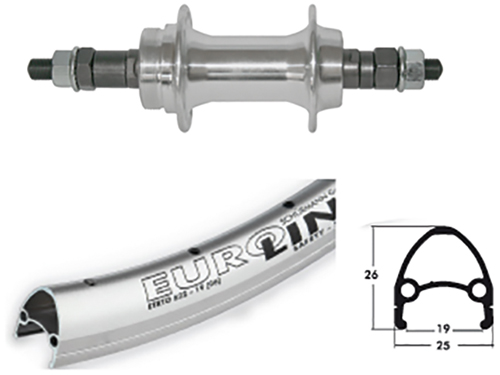 Hinterrad 28x1.75 Eurol/si/Skr-Alu/VA/si/Ni