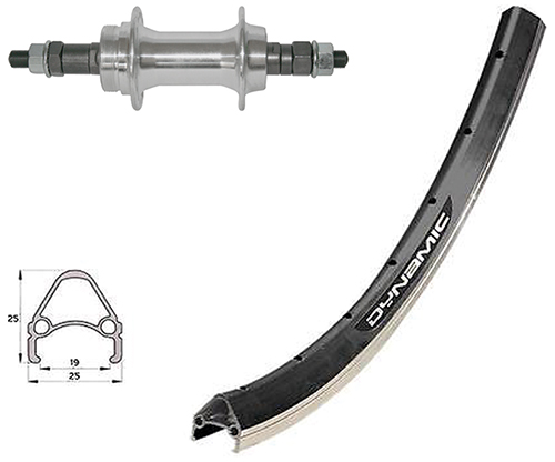 Hinterrad 24x1.75 Dyn4/sw/Skr-Alu/VA/si/Ni