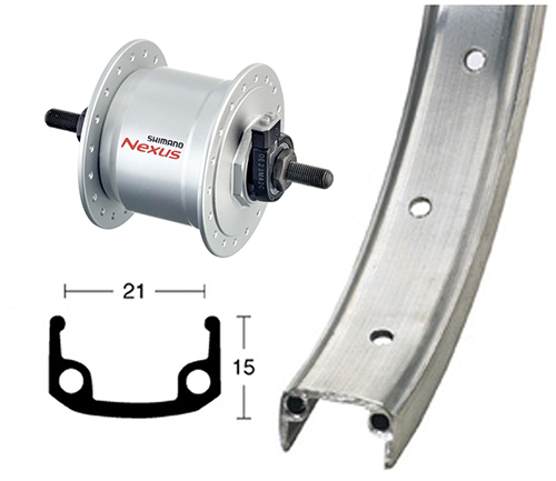 Vorderrad 26x1.75 Alu/si/NDy/VA/si/Ni