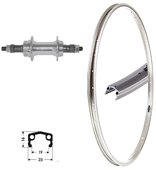 Hinterrad 28x1.75 Alu/Dach/si/Skr/VA/si/Ni