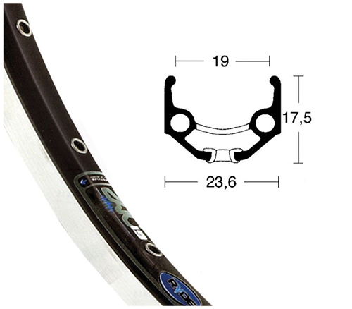 Felge 28x1.75 ZAC19 geöst sw 36L VL6,5
