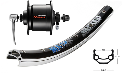 Vorderrad 28x1.75 MX19/sw/ND/QR/sw/Ni