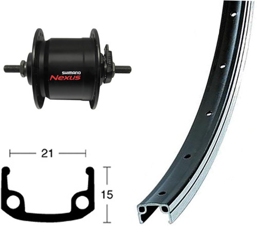 Vorderrad 26x1.75 Alu/sw/NDy/VA/sw/Ni