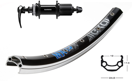 Hinterrad 27.5x1.75 MX19/sw/8-11f.QC300/sw/Ni