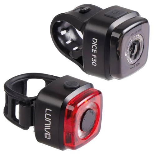 Scheinwerfer Set Batterie LUN DICE 30 Plus+DICE R Brake 1LED USB, StVZO,Abschaltautomatik