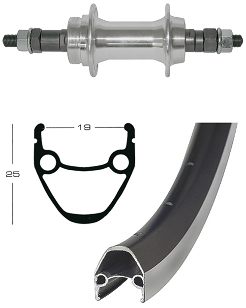 Hinterrad 28x1.75 XP19/sw/Skr-Alu/VA/si/Ni