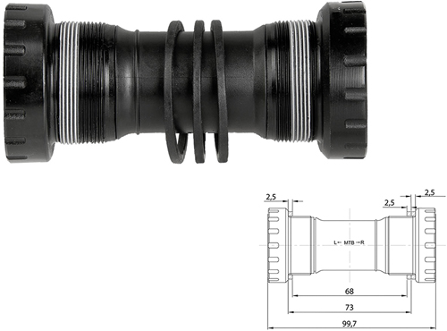 Innenlager M-Wave HTII MTB BSA 68/73mm sw