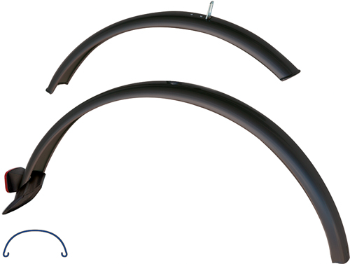 Schutzblech-Set 24" BÜ 550 kurz sw o.Str.
