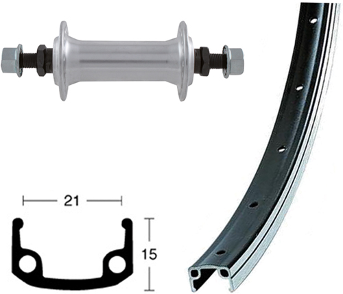 Vorderrad 26x1.75 Alu/sw/Alu/VA/si/Ni