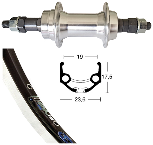 Hinterrad 28x1.75 ZAC19/sw/Skr-Alu/VA/si/Ni
