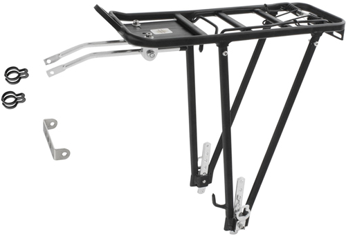 Gepäckträger 24"-28" Alu V-Strebe sw m.Fe-Kl.
