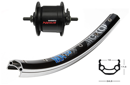Vorderrad 26x1.75 MX19/sw/NDy/VA/sw/Ni