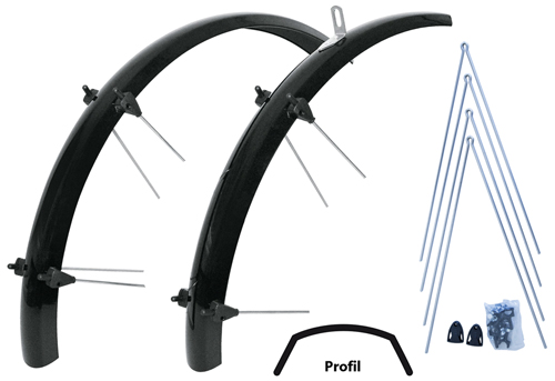 Schutzblech-Set 20" CP 53mm sw Kunst.