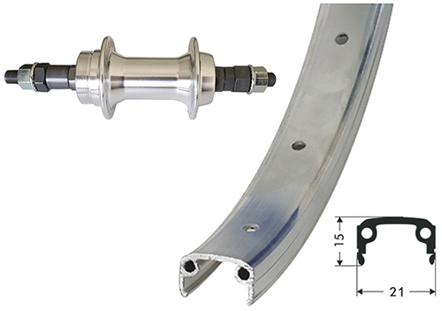Hinterrad 20x1.75 Alu/si/Skr-Alu/si/Ni