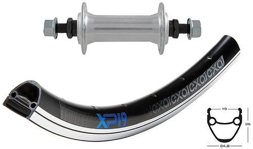 Vorderrad 26x1.75 XP19/sw/Alu/VA/si/Ni