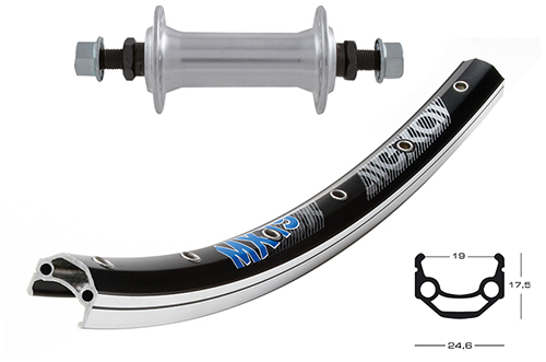 Vorderrad 28x1.75 MX19/sw/Alu/VA/si/Ni